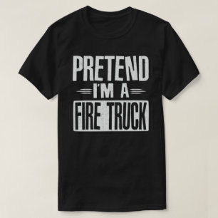 Ik ben een brandweerwagen, grappig Lazy Halloween T-shirt