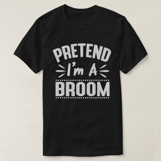Ik ben een Broom Easy Lazy Halloween Costume T-shirt (Design voorkant)