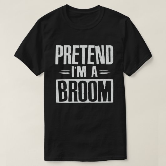 Ik ben een Broom Easy Lazy Halloween Costume T-shirt (Design voorkant)