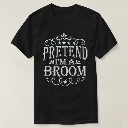 Ik ben een Broom Easy Lazy Halloween Costume T-shirt (Design voorkant)