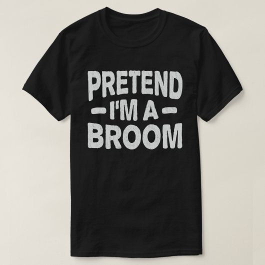 Ik ben een Broom Easy Lazy Halloween Costume T-shirt (Design voorkant)