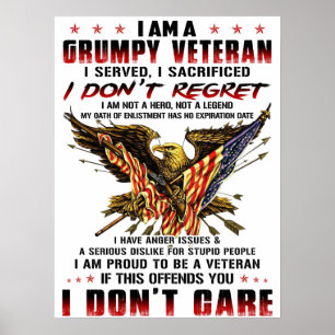 Ik ben een bruine veteraan poster