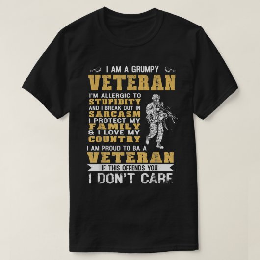 Ik ben een brute veteraan-trots om veteraan te zij t-shirt (Design voorkant)