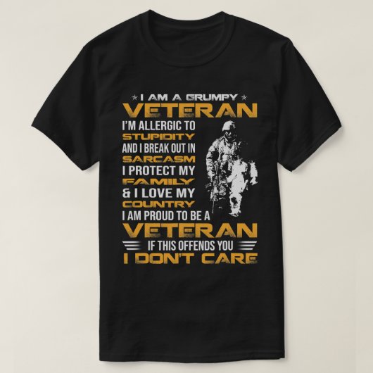 Ik ben een brute veteraan-trots om veteraan te zij t-shirt (Design voorkant)