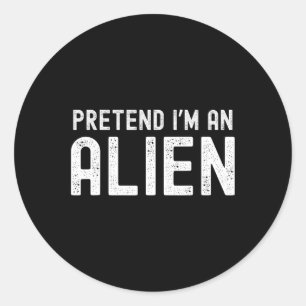 Ik ben een buitenaards grappig lui Halloween kostu Ronde Sticker