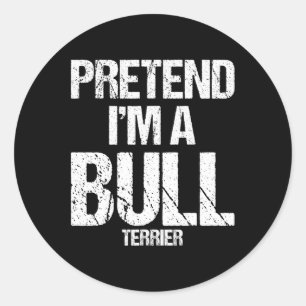 Ik ben een bull Terrier Funny Halloween Dog Costum Ronde Sticker
