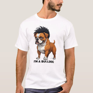 Ik ben een Bulldog Punk Mohawk Bulldog T-shirt