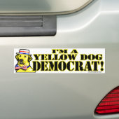 Ik ben een Bumpersticker van de Gele Dog Democraat (Op auto)