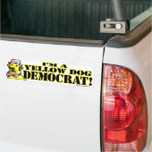 Ik ben een Bumpersticker van de Gele Dog Democraat (Op Truck)