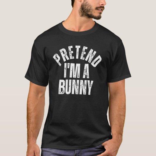 Ik ben een Bunny Lazy Halloween Costume T-shirt (Voorkant)