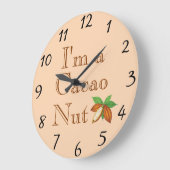 Ik ben een Cacao Nut Wall Clock Grote Klok (Hoek)