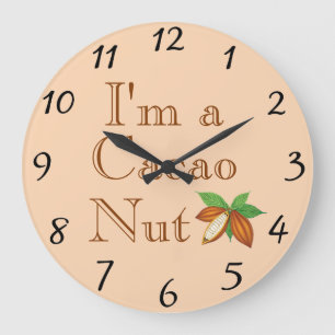 Ik ben een Cacao Nut Wall Clock Grote Klok