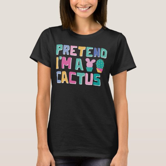 Ik ben een Cactus Easy Halloween Matching Party T-shirt (Voorkant)