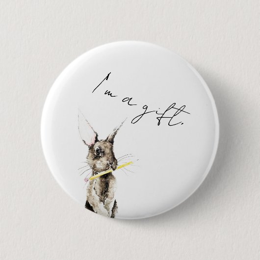 Ik ben een cadeau ronde button 5,7 cm (Voorkant)