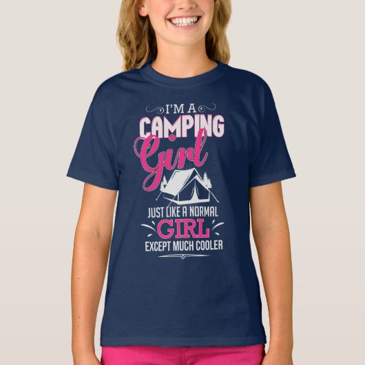 Ik ben een Camping Girl Funny Cool Tent Camper T-shirt (Voorkant)