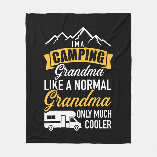 Ik ben een Camping Grandma Fleece Deken (Voorkant)