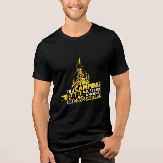 Ik ben een Camping Papa Tri-Blend Shirt (Voorkant)