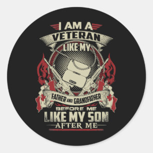 IK BEN EEN CANADIAANSE VETERAN ZOALS MIJN VADER VO RONDE STICKER