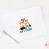 Ik ben een Cartoon van de Big Brother Excavator Tr Ronde Sticker (Envelop)
