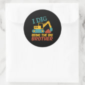 Ik ben een Cartoon van de Big Brother Tractor Exca Ronde Sticker (Tas)