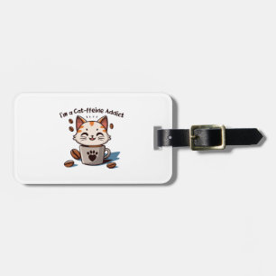Ik ben een Cat-ffeine verslaafde Bagagelabel