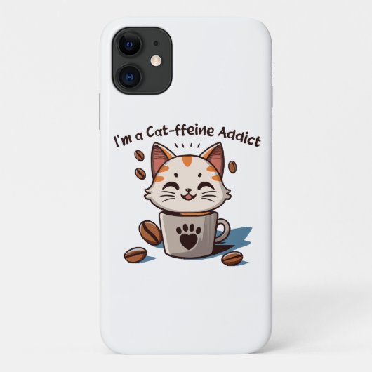 Ik ben een Cat-ffeine verslaafde Case-Mate iPhone Case (Achterkant)