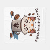 Ik ben een Cat-ffeine verslaafde Fleece Deken (Voorkant (Horizontaal))