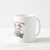 Ik ben een Cat-ffeine verslaafde Koffiemok (Voorkant rechts)