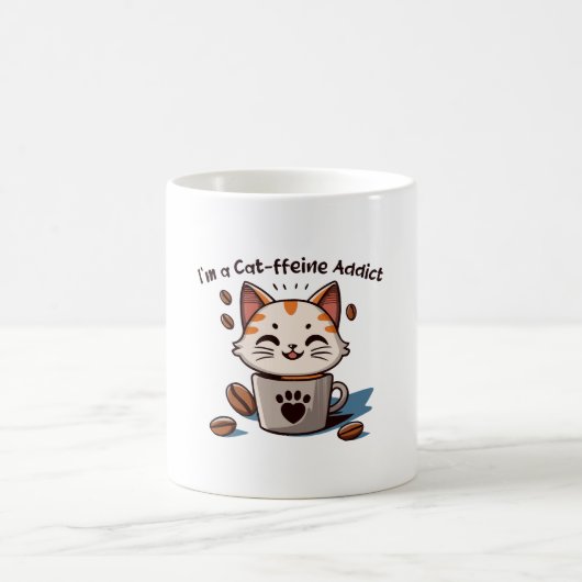 Ik ben een Cat-ffeine verslaafde Koffiemok (Center)