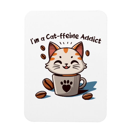 Ik ben een Cat-ffeine verslaafde Magneet (Verticaal)