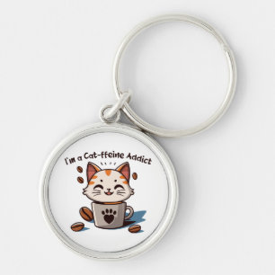 Ik ben een Cat-ffeine verslaafde Sleutelhanger