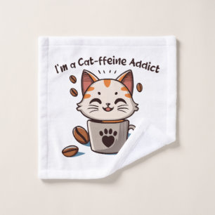 Ik ben een Cat-ffeine verslaafde Washandje