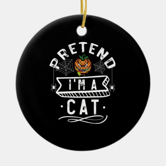 Ik ben een Cat Funny Halloween Costume Gift. Keramisch Ornament (Voorkant)