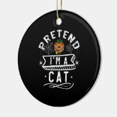 Ik ben een Cat Funny Halloween Costume Gift. Keramisch Ornament (Links)