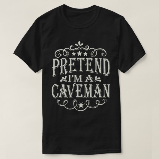 Ik ben een Caveman Easy Lazy Halloween Costume T-shirt (Design voorkant)