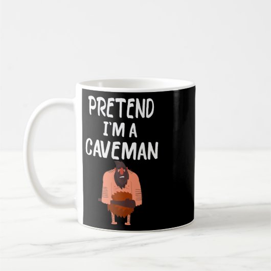 Ik ben een Caveman T-shirt Funny Lazy Halloween Co Koffiemok (Links)