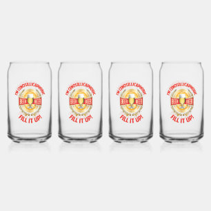 Ik ben een cenosillicafobische set van vier blikgl blikvorm glas