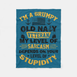Ik ben een chagrijnige oude marineveteraan grappig fleece deken