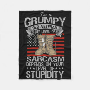 Ik ben een chagrijnige oude veteraan Funny Army Us Fleece Deken