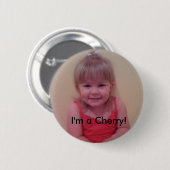 Ik ben een Cherry Ronde Button 5,7 Cm (Voorkant /achterkant)