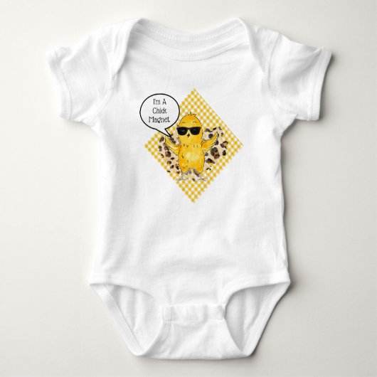 Ik ben een Chick Magnet Baby Jersey Bodysuit (Voorkant)