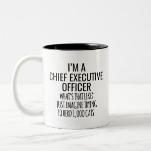 Ik ben een Chief Executive Officer wat dat is als  Tweekleurige Koffiemok