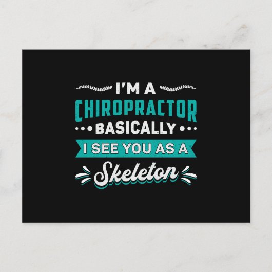 Ik ben een chiropractor Skeleton Spine Chiropracti Briefkaart (Voorkant)