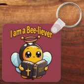 Ik ben een Christelijke bijengelovige Sleutelhanger (Achterkant)