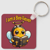 Ik ben een Christelijke bijengelovige Sleutelhanger (Achterkant)