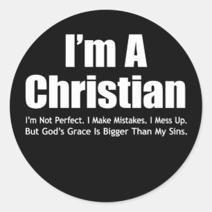 Ik ben een Christelijke Proud God's Love & Grace Ronde Sticker