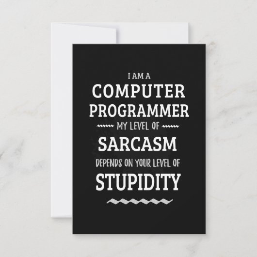 Ik Ben Een Computerprogrammeur RSVP Kaartje (Voorkant)
