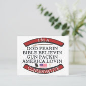 IK BEN EEN CONSERVATIEF BRIEFKAART (Staand voorkant)