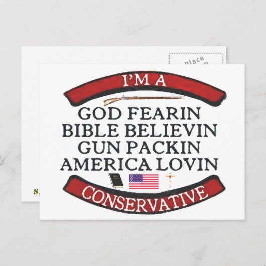 IK BEN EEN CONSERVATIEF BRIEFKAART (Voorkant / Achterkant)