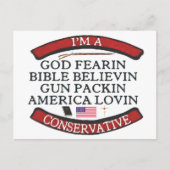 IK BEN EEN CONSERVATIEF BRIEFKAART (Voorkant)